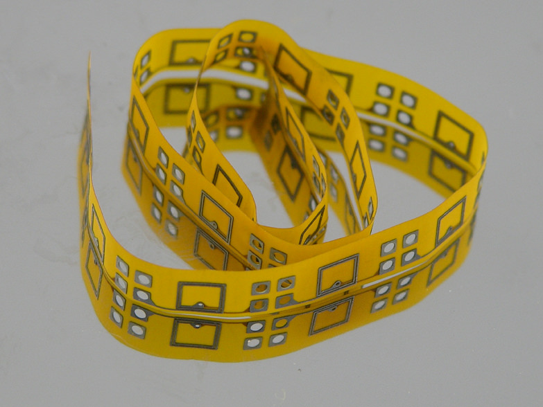 The coil was manufactured in strip form. Step and repeat process